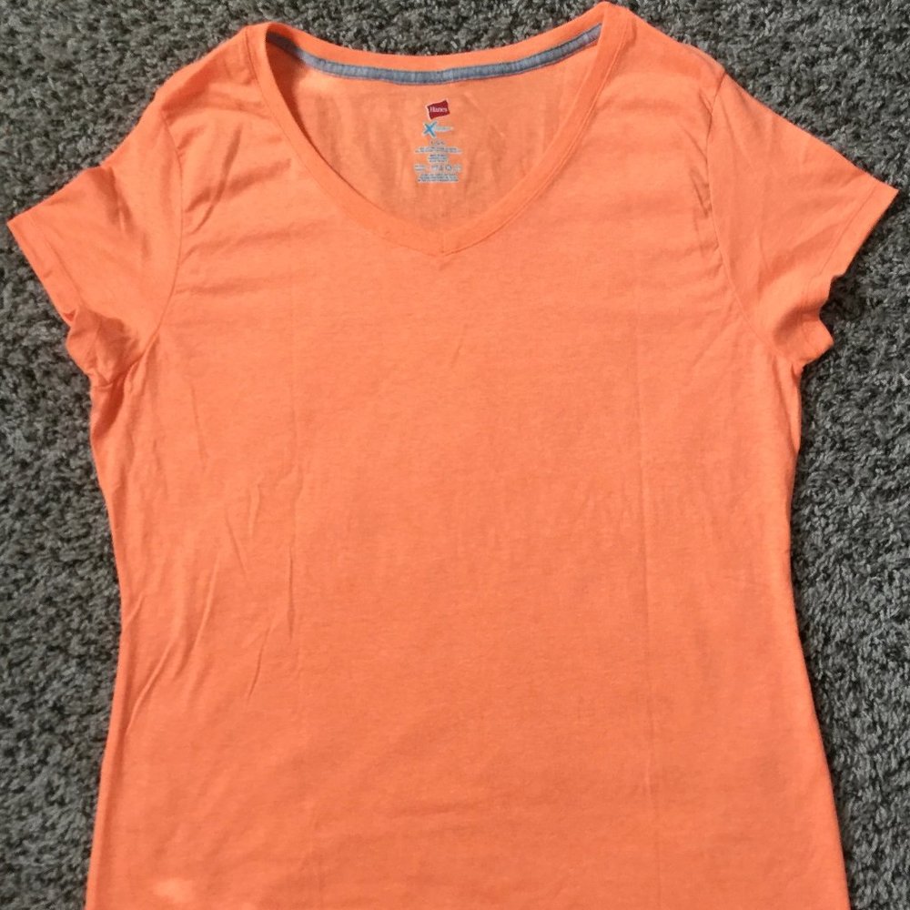Neon Orange No Boundaries V-neck Tee